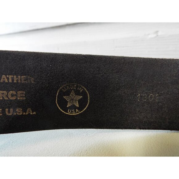 Task Force Leather Belt size 44 made in the USA black USED - Picture 4 of 7
